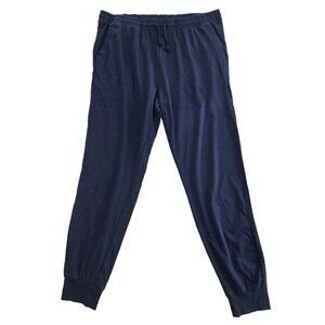 J.Crew Men's Cotton Jogger Size Large Navy Blue Elastic Waist EUC Drawstring